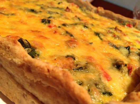 Shallot, Spinach Tart with Walnut Pastry